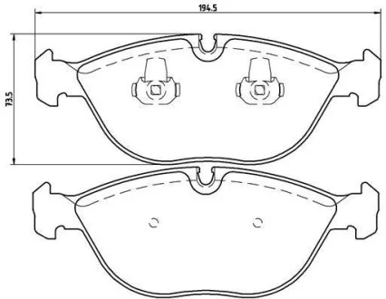 Тормозные колодки передние дисковые BREMBO P06 019