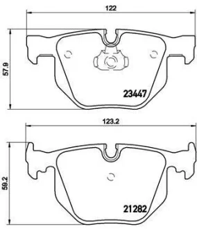 Гальмівні колодки задні дискові BREMBO P06 029
