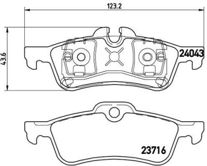 Тормозные колодки задние дисковые BREMBO P06 032