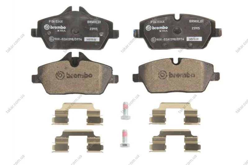 Тормозные колодки дисковые BREMBO P06 034X (фото 1)