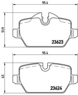 Гальмівні колодки задні дискові BREMBO P06 037