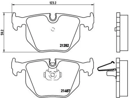 Гальмівні колодки задні дискові BREMBO P06 044