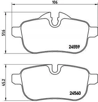 Гальмівні колодки задні дискові BREMBO P06062 (фото 1)