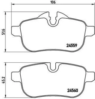 Гальмівні колодки задні дискові BREMBO P06062