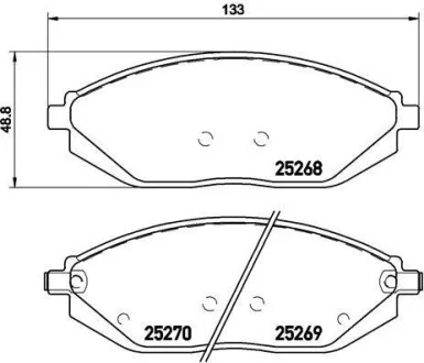 Гальмівні колодки передні дискові BREMBO P10 054