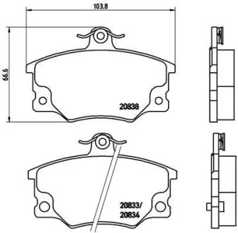 Тормозные колодки передние дисковые BREMBO P23 017