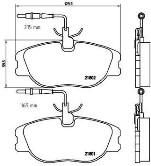 Гальмівні колодки передні дискові BREMBO P23 061