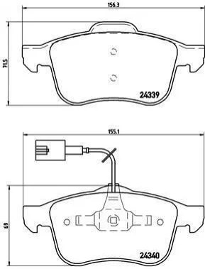 Тормозные колодки передние дисковые BREMBO P23 103 (фото 1)