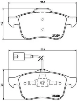 Тормозные колодки передние дисковые BREMBO P23 103