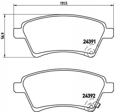 Тормозные колодки передние дисковые BREMBO P23 105 (фото 1)