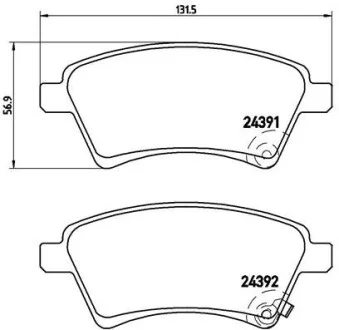 Тормозные колодки передние дисковые BREMBO P23 105