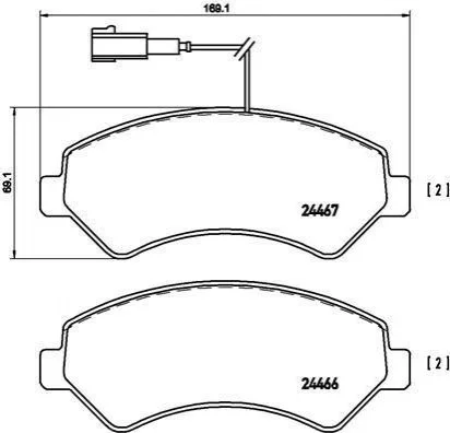 Тормозные колодки передние дисковые BREMBO P23 136 (фото 1)
