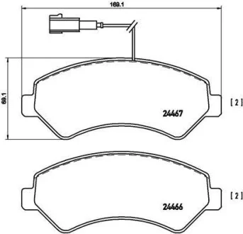Тормозные колодки передние дисковые BREMBO P23 136