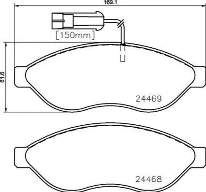 Тормозные колодки передние дисковые BREMBO P23 144 (фото 1)