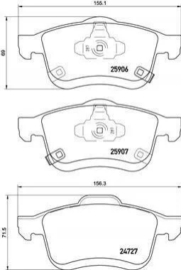 Тормозные колодки передние дисковые BREMBO P23 155 (фото 1)