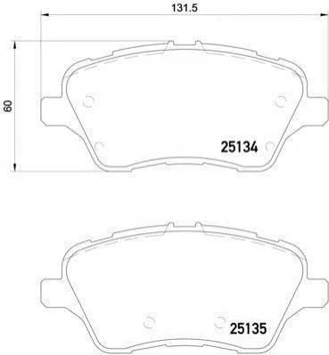 Тормозные колодки передние дисковые BREMBO P24 151 (фото 1)