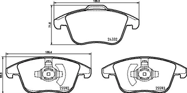 Тормозные колодки дисковые BREMBO P24 211 (фото 1)