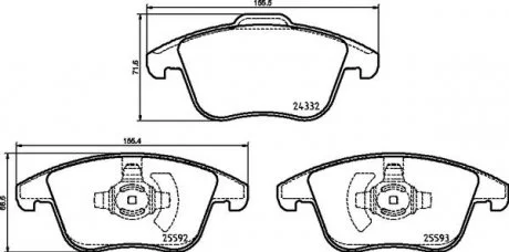 Тормозные колодки дисковые BREMBO P24 211