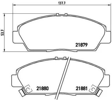 Тормозные колодки передние дисковые BREMBO P28 021