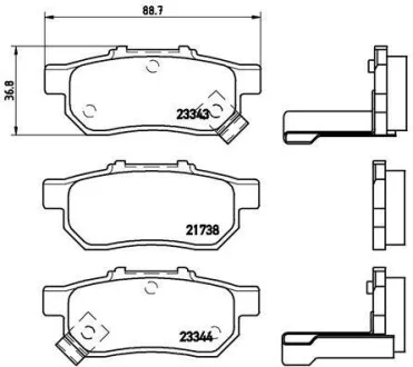 Тормозные колодки передние дисковые BREMBO P28 025