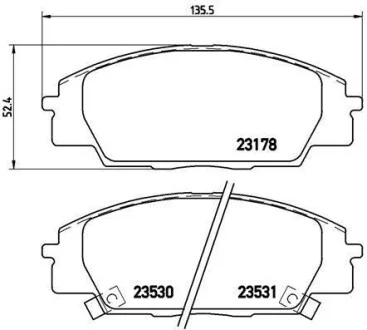 Тормозные колодки передние дисковые BREMBO P28 032