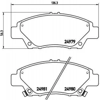 Тормозные колодки передние дисковые BREMBO P28 050 (фото 1)