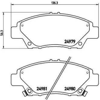 Тормозные колодки передние дисковые BREMBO P28 050