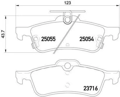 Гальмівні колодки задні дискові BREMBO P28 070