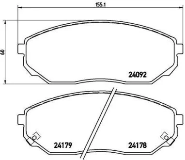 Гальмівні колодки передні дискові BREMBO P30 019