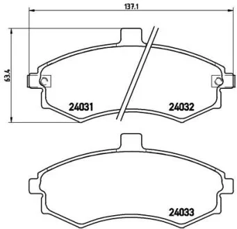 Гальмівні колодки передні дискові BREMBO P30 020
