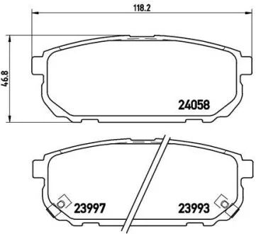 Гальмівні колодки задні дискові BREMBO P30 023