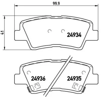 Тормозные колодки задние дисковые BREMBO P30 047