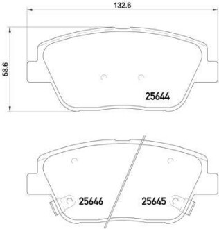 Тормозные колодки дисковые BREMBO P30 066 (фото 1)