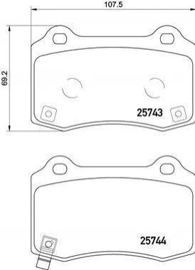 Тормозные колодки задние дисковые BREMBO P30 074 (фото 1)