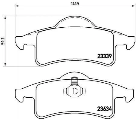 Тормозные колодки задние дисковые BREMBO P37 006 (фото 1)