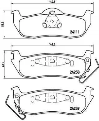 Тормозные колодки задние дисковые BREMBO P37 011 (фото 1)