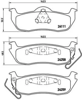 Тормозные колодки задние дисковые BREMBO P37 011