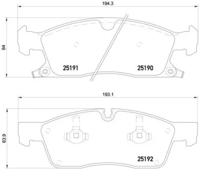 Тормозные колодки передние дисковые BREMBO P37 017