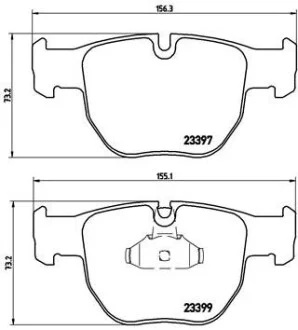 Тормозные колодки передние дисковые BREMBO P44 012
