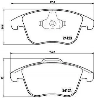 Тормозные колодки передние дисковые BREMBO P44 020 (фото 1)