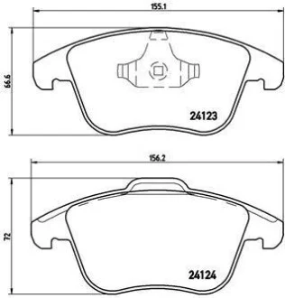 Тормозные колодки передние дисковые BREMBO P44 020