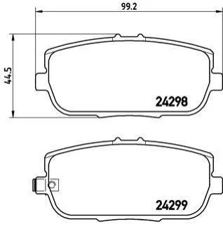 Тормозные колодки задние дисковые BREMBO P49 044 (фото 1)