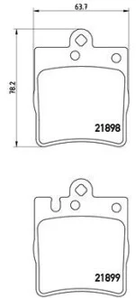 Тормозные колодки задние дисковые BREMBO P50 033