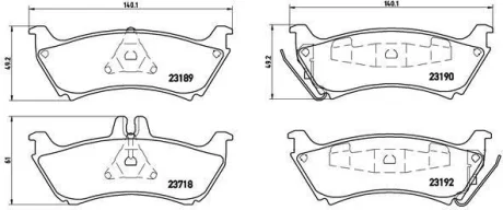Гальмівні колодки дискові BREMBO P50044