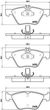 Тормозные колодки передние дисковые BREMBO P50 075 (фото 1)