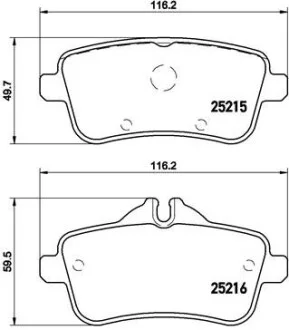 Тормозные колодки задние дисковые BREMBO P50 100