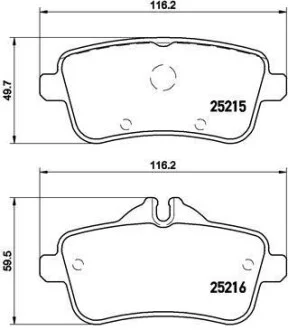 Тормозные колодки задние дисковые BREMBO P50 101