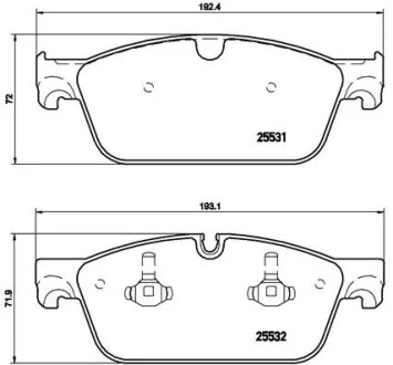 Тормозные колодки передние дисковые BREMBO P50 102