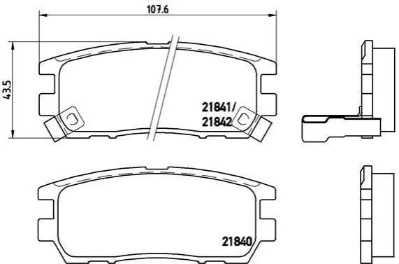 Тормозные колодки задние дисковые BREMBO P54 018 (фото 1)