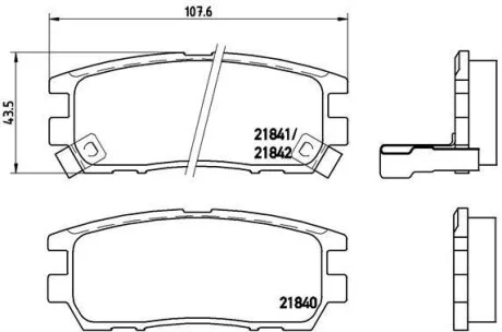 Тормозные колодки задние дисковые BREMBO P54 018
